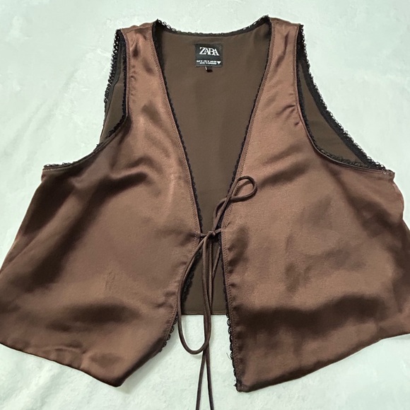 Zara Jackets & Blazers - Zara Chocolate Brown Vest
